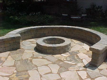 Belgard Weston Seating Wall Around Fire Pit
